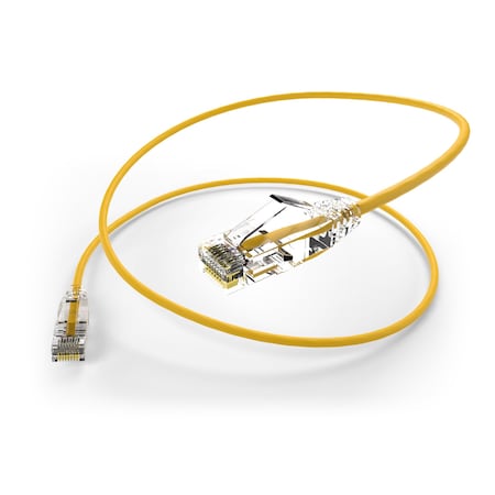 Clearfit Slim 28Awg Cat6A Yellow 6In